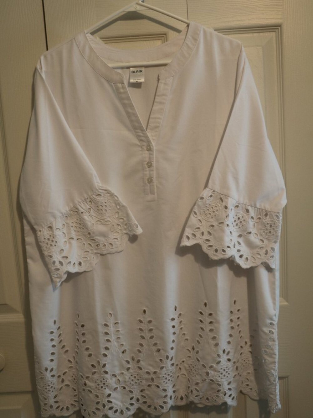 Blair White Eylet Tunic Top XL